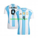 Camisolas de futebol Argentina Julian Alvarez 9 Copa America Equipamento Principal 2024 Manga Curta